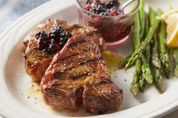 Curry Lamb Chops with Blackberry Chutney