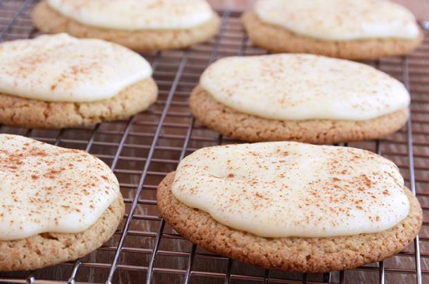 Eggnog Spiced Sugar Cookies with Eggnog Cream Cheese Frosting