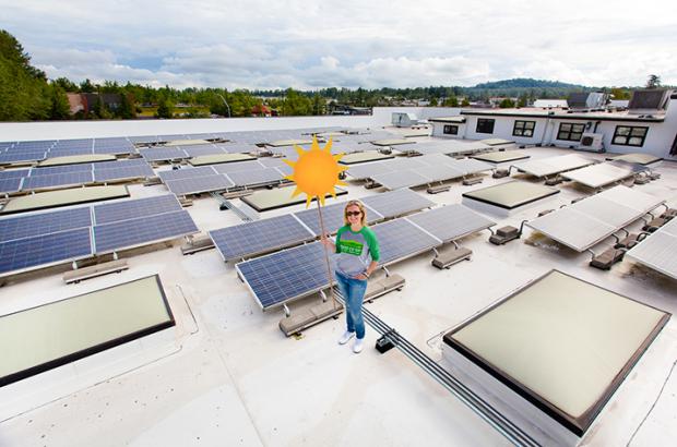 Climate Awards Offer a Glimpse of the Future of Food  - solar panels seen on the top of one co-op