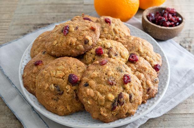 Plate of Tangerine Cranberry Oatmeal Cookies