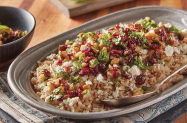 Rice with Feta and Cranberry Mint Relish
