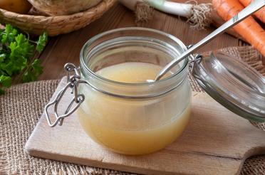 Vegetable Stock in a small jar