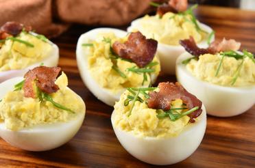 Deviled Eggs with Chipotle and Bacon
