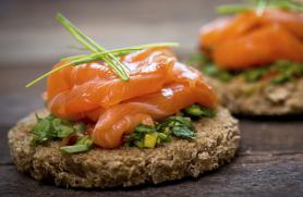Canapes with Smoked Salmon and Fresh Herbs
