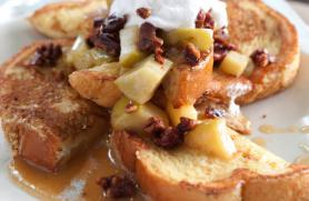 French Toast with Warm Apple Pecan Compote