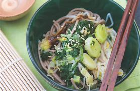 Soba Noodles with Greens and Beans