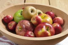 Variety of apples in a bowl